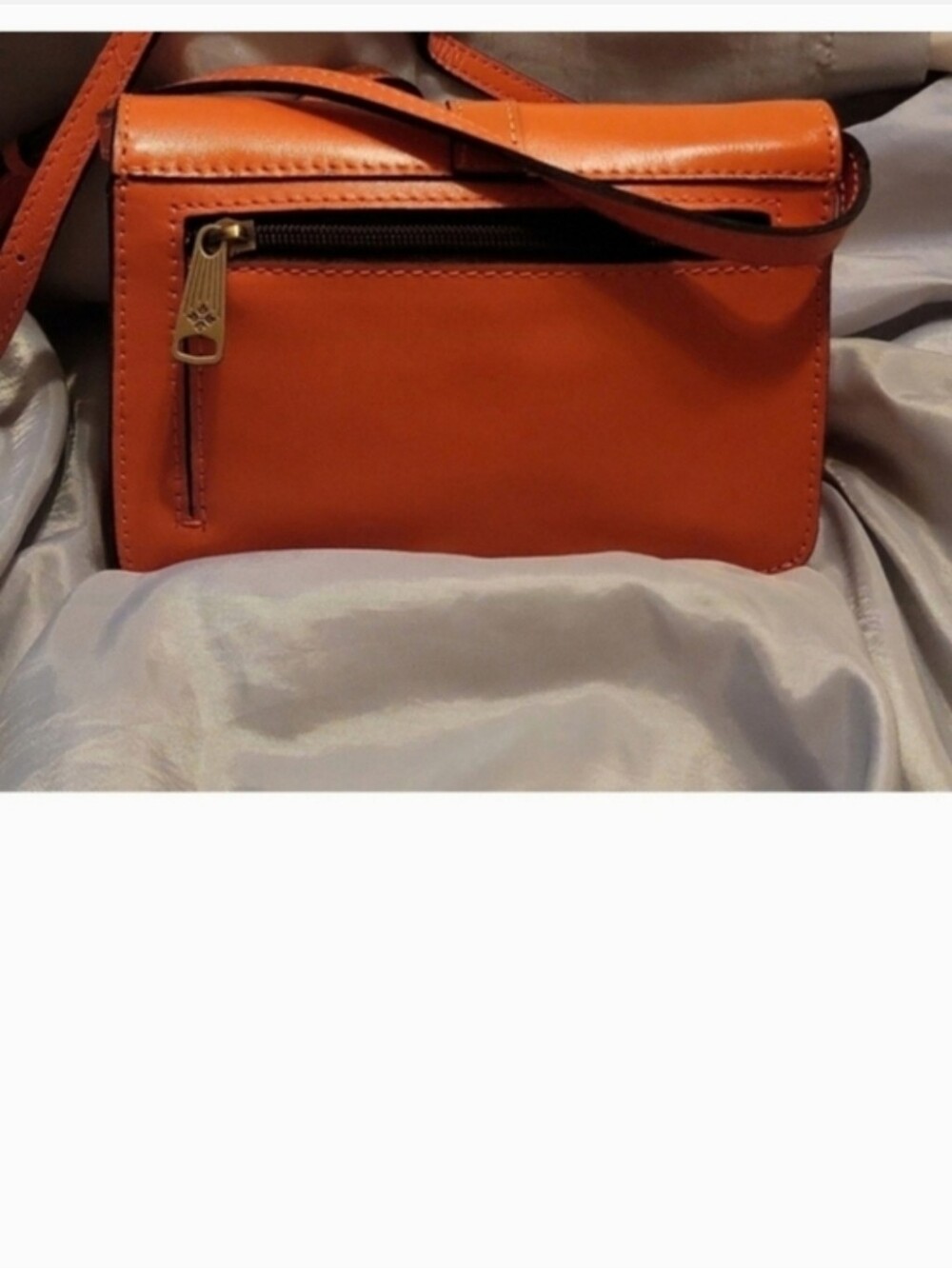 Patricia Nash Orange Tooled Floral Leather Crossbody Bag - Picture 2 of 16